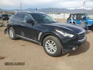 2015 Infiniti QX70 with VIN JN8CS1MW0FM482289, listed as a Copart auction lot 56597955 with 123,227 mi miles and Salvage title. Bid and sale history available at DreamBid. Image 4.