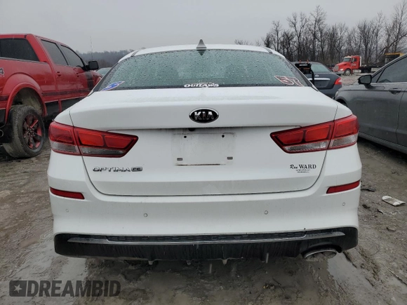 2019 Kia Optima LX with VIN 5XXGT4L35KG331970, listed as a Copart auction lot 42779885 with 121,915 mi miles and Salvage Title. Bid and sale history available at carsss.com. Image 6.