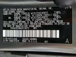 2010 Toyota Highlander SE z VIN 5TDJK3EH8AS013673, wystawiony jako Copart lot #55014845 z przebiegiem 176 193 mil mil oraz Szkoda całkowita • Salvage title. Historia ofert i sprzedaży dostępna na DreamBid. Obrazek 13.