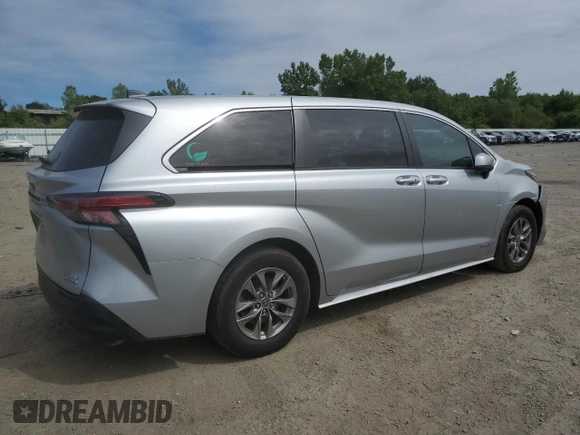 2021 Toyota Sienna LE with VIN 5TDKRKEC1MS044380, listed as a Copart auction lot 61534735 with 191,371 mi miles and Salvage title. Bid and sale history available at DreamBid. Image 3.