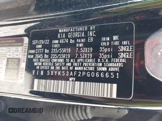 2023 Kia Sportage SX-Prestige z VIN 5XYK53AF2PG066651, wystawiony jako IAAI lot #41984627 z przebiegiem 81 298 mil mil oraz . Historia ofert i sprzedaży dostępna na DreamBid. Obrazek 9.