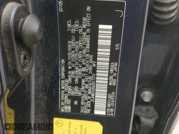 2006 Lexus RX 400h с VIN JTJHW31U060017374, выставлен на аукционе Copart как лот 54271905 с пробегом 201 056 миль миль и Списание • Salvage title. История ставок и продаж доступна на DreamBid. Изображение 13.