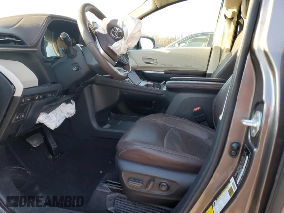 2023 Toyota Sienna Platinum with VIN 5TDESKFC7PS090512, listed as a Copart auction lot 85953464 with 24,825 mi miles and Salvage Title. Bid and sale history available at DreamBid. Image 7.