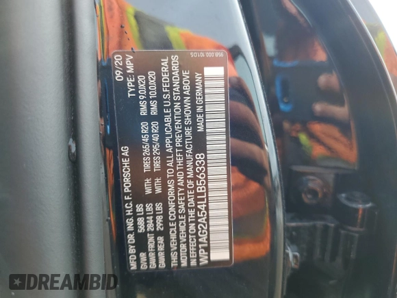 2020 Porsche Macan GTS with VIN WP1AG2A54LLB56338, listed as a Copart auction lot 72420704 with 21,052 mi miles and Salvage Title. Bid and sale history available at DreamBid. Image 13.