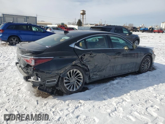 2024 Lexus ES 350 Ultra Luxury with VIN 58AFZ1B1XRU172705, listed as a Copart auction lot 45156825 with 9,600 mi miles and Salvage title. Bid and sale history available at DreamBid. Image 3.