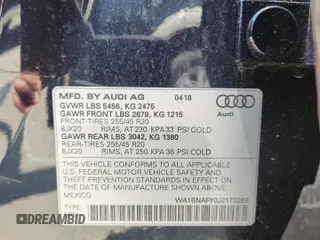 2018 Audi Q5 Premium Plus with VIN WA1BNAFY0J2173269, listed as a Copart auction lot 59921775 with 56,117 mi miles and Salvage title. Bid and sale history available at DreamBid. Image 14.