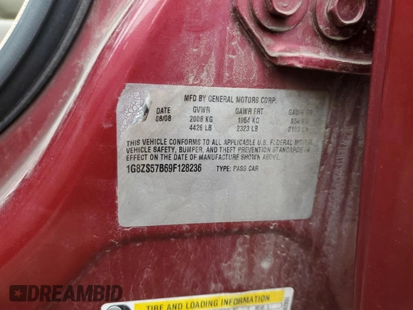 2009 Saturn Aura XE z VIN 1G8ZS57B69F128236, wystawiony jako Copart lot #60065965 z przebiegiem Nie podano mil oraz Czysty tytuł • Clean title. Historia ofert i sprzedaży dostępna na DreamBid. Obrazek 12.