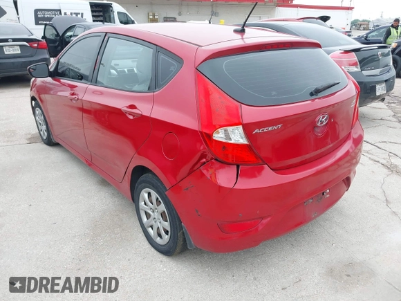 2014 Hyundai Accent GS with VIN KMHCT5AE1EU172027, listed as a IAAI auction lot 42165016 with 140,943 mi miles and . Bid and sale history available at carsss.com. Image 3.