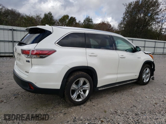 2016 Toyota Highlander Hybrid Limited with VIN 5TDDCRFH1GS015365, listed as a Copart auction lot 79511534 with 183,024 mi miles and Salvage Title. Bid and sale history available at carsss.com. Image 3.