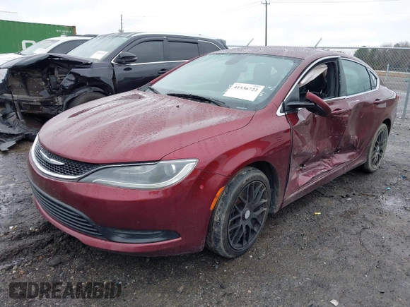 2016 Chrysler 200 LX with VIN 1C3CCCFB3GN189274, listed as a IAAI auction lot 41536722 with 207,279 mi miles. Bid and sale history available at carsss.com. Image 2.