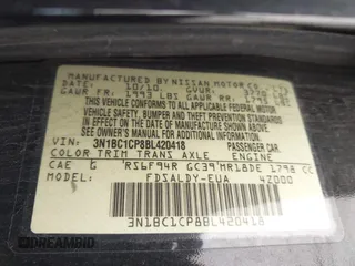 2011 Nissan Versa 1.8 S with VIN 3N1BC1CP8BL420418, listed as a IAAI auction lot 42098675 with 220,110 mi miles. Bid and sale history available at carsss.com. Image 9.