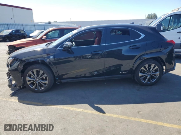 2022 Lexus UX 250h F Sport with VIN JTHE9JBH8N2058372, listed as a Copart auction lot 74527224 with 28,876 mi miles and Salvage Title. Bid and sale history available at DreamBid. Image 1.
