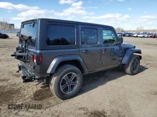 2023 Jeep Wrangler Sahara with VIN 1C4HJXEG5PW632336, listed as a Copart auction lot 54226405 with 23,735 mi miles and Salvage title. Bid and sale history available at DreamBid. Image 3.
