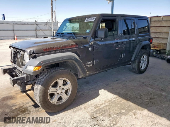 2018 Jeep Wrangler Unlimited Sport with VIN 1C4HJXDG1JW145336, listed as a Copart auction lot 59521635 with 120,089 mi miles and Salvage title. Bid and sale history available at DreamBid. Image 1.