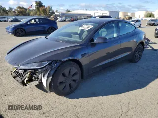 2024 Tesla Model 3 Long Range with VIN 5YJ3E1EBXRF841790, listed as a Copart auction lot 47811445 with 5,657 mi miles and Salvage Title. Bid and sale history available at DreamBid. Image 1.