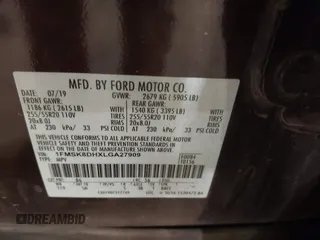 2020 Ford Explorer XLT with VIN 1FMSK8DHXLGA27909, listed as a IAAI auction lot 40822423 with 90,458 mi miles. Bid and sale history available at carsss.com. Image 9.