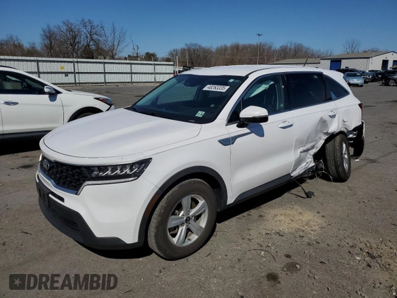 2021 Kia Sorento LX with VIN 5XYRG4LC3MG019853, listed as a Copart auction lot 48263335 with 57,107 mi miles and Salvage Title. Bid and sale history available at carsss.com. Image 1.