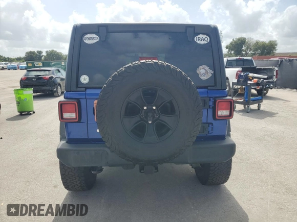 2020 Jeep Wrangler Unlimited Sport S with VIN 1C4HJXDG5LW174535, listed as a Copart auction lot 60888885 with 64,824 mi miles and Salvage title. Bid and sale history available at DreamBid. Image 6.