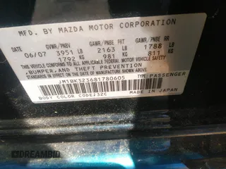 2008 Mazda 3 S Grand Touring z VIN JM1BK323681780605, wystawiony jako IAAI lot #42529439 z przebiegiem 143 276 mil mil oraz . Historia ofert i sprzedaży dostępna na DreamBid. Obrazek 9.