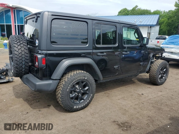 2022 Jeep Wrangler Unlimited Willys with VIN 1C4HJXDN4NW130060, listed as a Copart auction lot 58539485 with 39,930 mi miles and Salvage title. Bid and sale history available at DreamBid. Image 3.