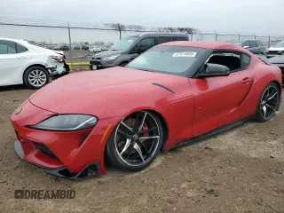 2020 Toyota GR Supra 3.0 with VIN WZ1DB4C05LW025865, listed as a Copart auction lot 87615805 with 0 mi miles and Salvage Title. Bid and sale history available at carsss.com. Image 1.