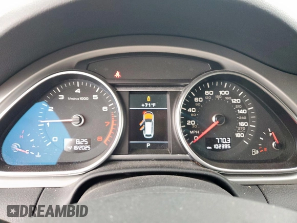 2015 Audi Q7 Premium Plus with VIN WA1LGAFE2FD023602, listed as a Copart auction lot 53737705 with 102,395 mi miles and Salvage Title. Bid and sale history available at DreamBid. Image 9.