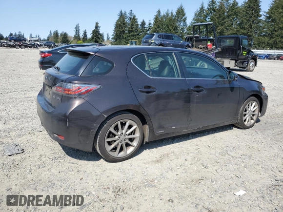 2012 Lexus CT 200h with VIN JTHKD5BH3C2112182, listed as a Copart auction lot 54453715 with 91,378 mi miles and Salvage Title. Bid and sale history available at carsss.com. Image 3.