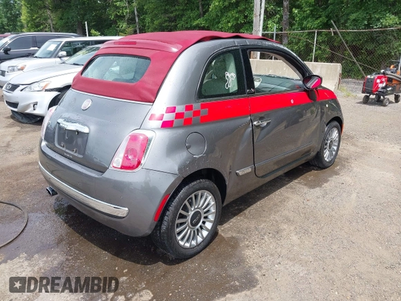 2012 FIAT 500 Lounge with VIN 3C3CFFER6CT142001, listed as a IAAI auction lot 42309609 with 56,367 mi miles and . Bid and sale history available at DreamBid. Image 4.
