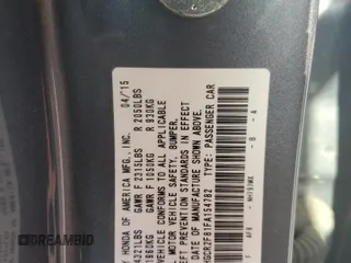 2015 Honda Accord EX-L z VIN 1HGCR2F81FA154782, wystawiony jako Copart lot #63822375 z przebiegiem 193 920 mil mil oraz Szkoda całkowita • Salvage title. Historia ofert i sprzedaży dostępna na DreamBid. Obrazek 13.