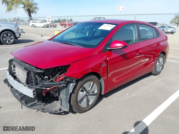 2019 Hyundai Ioniq Hybrid Blue with VIN KMHC65LC5KU170876, listed as a IAAI auction lot 41763638 with 128,604 mi miles. Bid and sale history available at carsss.com. Image 18.
