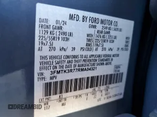 2024 Ford Mustang Mach-E Premium z VIN 3FMTK3R77RMA04321, wystawiony jako Copart lot #47125175 z przebiegiem 11 727 mil mil oraz Szkody całkowita. Historia ofert i sprzedaży dostępna na DreamBid. Obrazek 15.