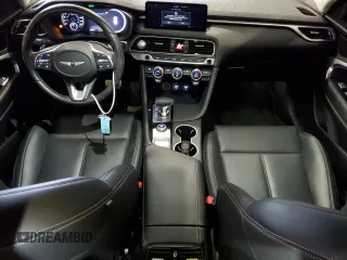 2022 Genesis G70 2.0T with VIN KMTG34TA2NU092828, listed as a Copart auction lot 47296105 with 15,737 mi miles and Salvage title. Bid and sale history available at DreamBid. Image 8.