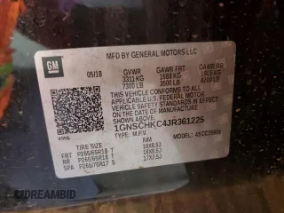 2018 Chevrolet Suburban LT with VIN 1GNSCHKC4JR361225, listed as a Copart auction lot 87774885 with 165,239 mi miles and Salvage Title. Bid and sale history available at carsss.com. Image 13.