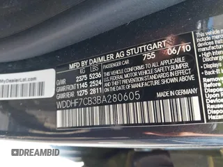 2011 Mercedes-Benz E 550 Luxury with VIN WDDHF7CB3BA280605, listed as a IAAI auction lot 41885900 with 140,696 mi miles and . Bid and sale history available at DreamBid. Image 9.