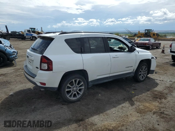2016 Jeep Compass Sport with VIN 1C4NJDBB7GD725574, listed as a Copart auction lot 58993135 with Not provided miles and Salvage title. Bid and sale history available at DreamBid. Image 3.