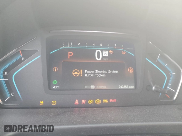 2022 Honda Odyssey EX-L with VIN 5FNRL6H72NB000481, listed as a Copart auction lot 43406015 with 43,353 mi miles and Salvage Title. Bid and sale history available at DreamBid. Image 9.