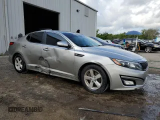 2015 Kia Optima LX with VIN KNAGM4A7XF5580422, listed as a Copart auction lot 54156945 with 132,248 mi miles and Salvage Title. Bid and sale history available at DreamBid. Image 4.