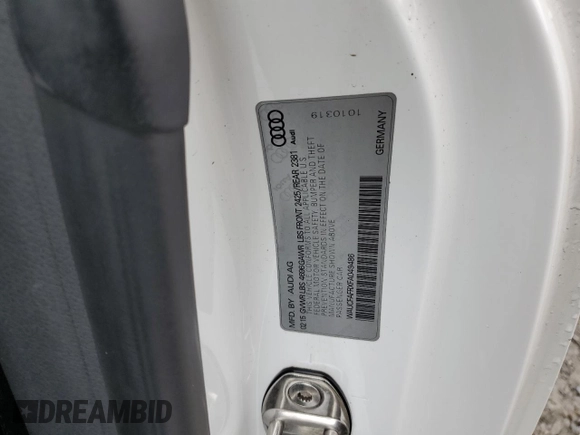 2015 Audi A5 Premium with VIN WAUCFAFRXFA049486, listed as a Copart auction lot 42495405 with 0 mi miles and Salvage Title. Bid and sale history available at carsss.com. Image 12.