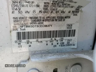 2012 Ford F-350 XL z VIN 1FT8W3DT5CEC66371, wystawiony jako Copart lot #53831665 z przebiegiem 180 081 mil mil oraz Szkoda całkowita • Salvage title. Historia ofert i sprzedaży dostępna na DreamBid. Obrazek 12.