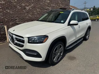 2021 Mercedes-Benz GLS 450 z VIN 4JGFF5KE8MA403332, wystawiony jako Copart lot #59946805 z przebiegiem 122 961 mil mil oraz Czysty tytuł • Clean title. Historia ofert i sprzedaży dostępna na DreamBid. Obrazek 1.