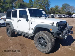 2017 Jeep Wrangler Unlimited Sport with VIN 1C4BJWDG4HL502861, listed as a IAAI auction lot 40895010 with 62,970 mi miles. Bid and sale history available at carsss.com. Image 1.