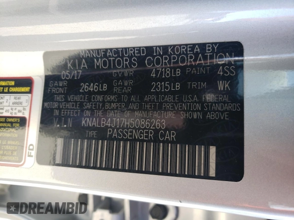 2017 Kia Cadenza Premium with VIN KNALB4J17H5086263, listed as a Copart auction lot 79861684 with 134,624 mi miles and Salvage Title. Bid and sale history available at carsss.com. Image 13.