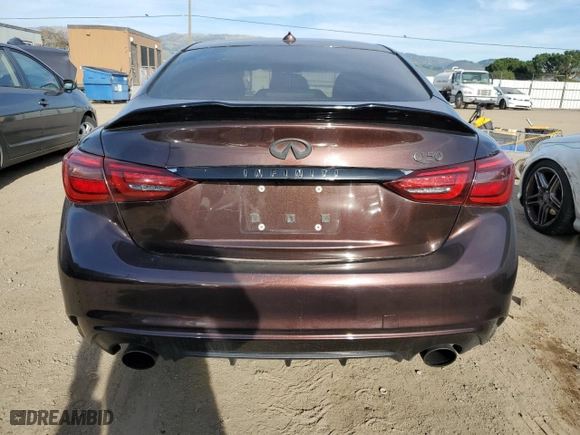 2018 Infiniti Q50 3.0t LUXE with VIN JN1EV7AP2JM591456, listed as a Copart auction lot 45730195 with 64,452 mi miles and Salvage Title. Bid and sale history available at carsss.com. Image 6.