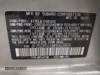 2021 Subaru Crosstrek Special Sports z VIN JF2GTHSC6MH660869, wystawiony jako IAAI lot #41358560 z przebiegiem 25 234 mil mil oraz . Historia ofert i sprzedaży dostępna na DreamBid. Obrazek 9.