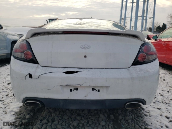 2008 Hyundai Tiburon GT with VIN KMHHN66F68U269896, listed as a Copart auction lot 87502765 with 196,437 mi miles and Salvage Title. Bid and sale history available at carsss.com. Image 6.