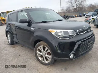 2016 Kia Soul + with VIN KNDJP3A50G7343758, listed as a IAAI auction lot 41908741 with 62,000 mi miles. Bid and sale history available at carsss.com. Image 1.