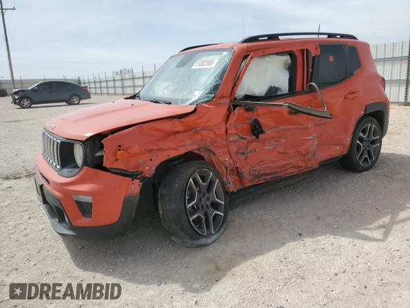 2020 Jeep Renegade Altitude with VIN ZACNJABB9LPK94467, listed as a Copart auction lot 51302385 with Not provided miles and Salvage title. Bid and sale history available at DreamBid. Image 1.