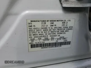 2009 Nissan Maxima SV with VIN 1N4AA51E69C809139, listed as a Copart auction lot 53791545 with 141,482 mi miles and Salvage Title. Bid and sale history available at DreamBid. Image 12.