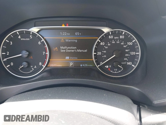 2025 Nissan Altima SV with VIN 1N4BL4DV0SN381826, listed as a IAAI auction lot 42201363 with 2,071 mi miles and . Bid and sale history available at DreamBid. Image 7.