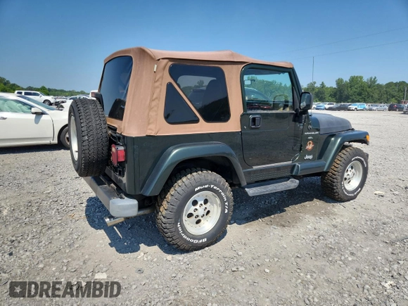 1997 Jeep Wrangler Sahara with VIN 1J4FY49S3VP519387, listed as a Copart auction lot 63822395 with 187,884 mi miles and Salvage title. Bid and sale history available at DreamBid. Image 3.